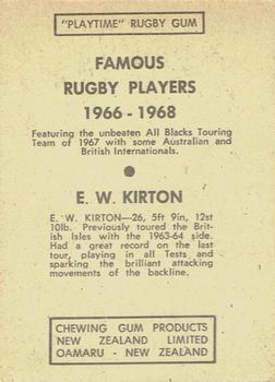 1968 Playtime Rugby Gum Famous Rugby Players - Green #11 Earle Kirton Back